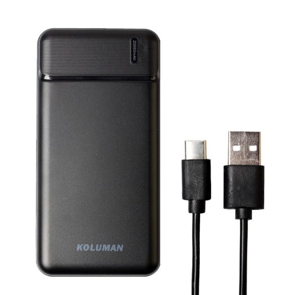 پاوربانک کلومن مدل KP-017 ظرفیت 20000 میلی آمپر ساعت به همراه کابل MICROUSB / USB-C/ لایتنینگ مشکی گارانتی 12 ماهه تکنوپاز