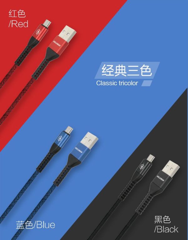 کابل تبدیل USB به microUSB کلومن مدل KD-42 طول 1 متر مشکی